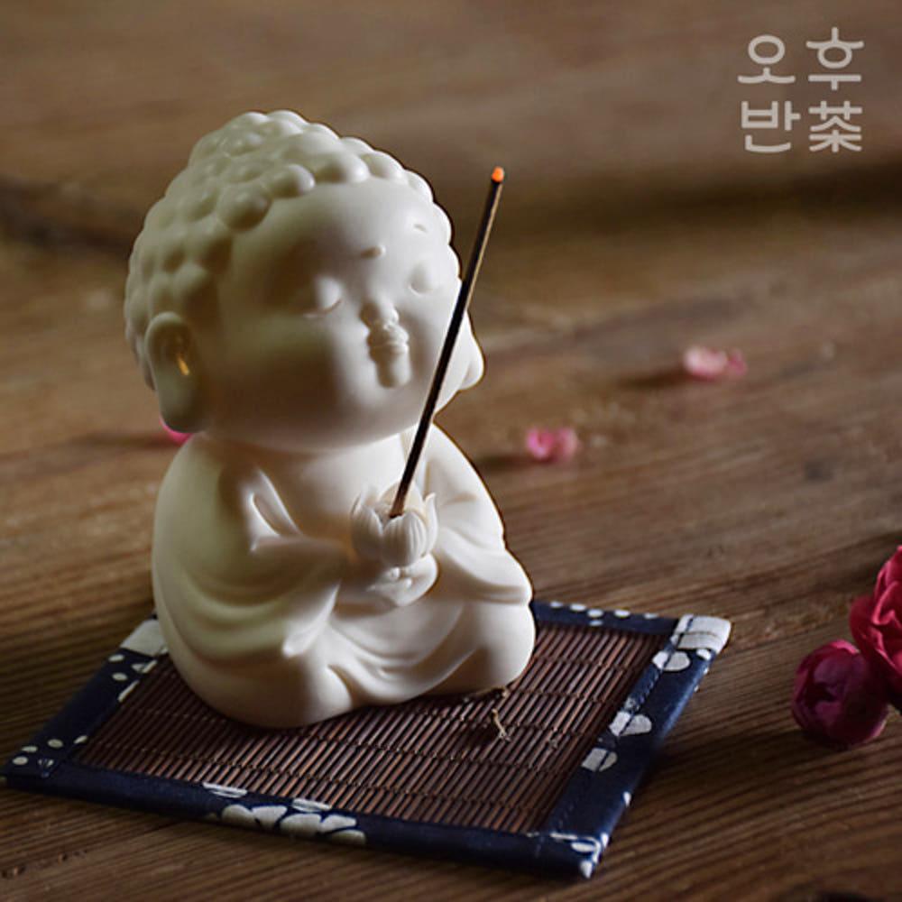 핸드메이드 미니 부처상 향꽂이 차총 인센스 스틱 홀더 부처님 미니어쳐