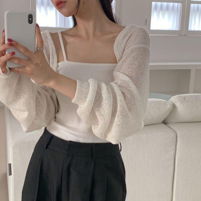 모니카 린넨 볼레로 여름 가디건 (2color)_블랙모니카