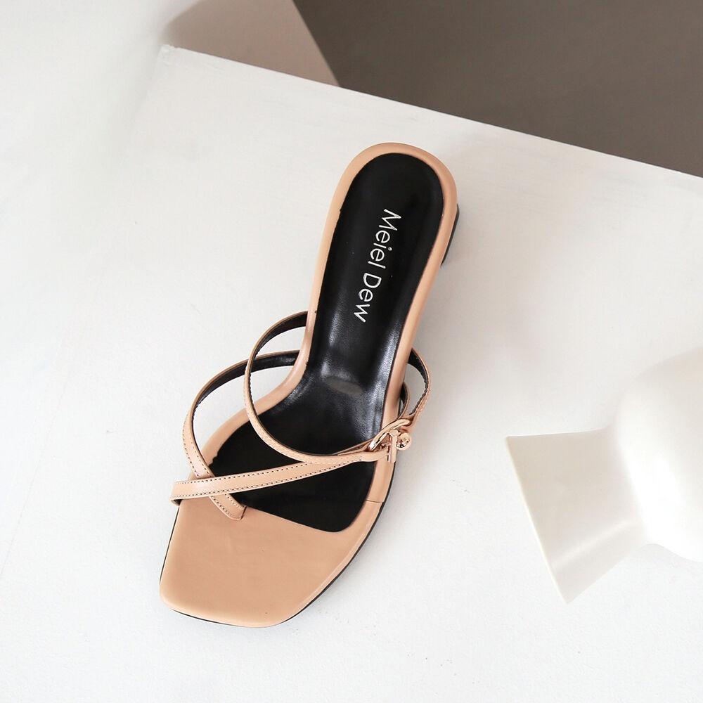 [Meiel Dew] Flip Flop Strap Mule MD19SS1036 Skin Beige