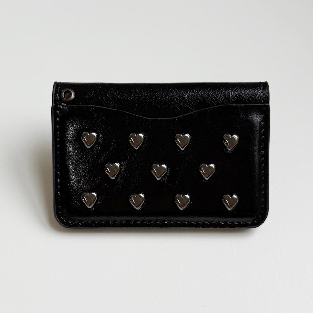 heart rivet card holder (하트 리벳 카드홀더) - 블랙