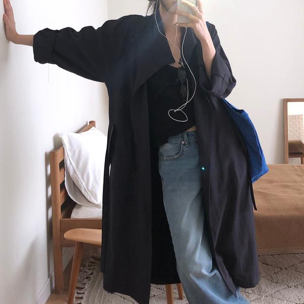 Natural trench coat (navy)