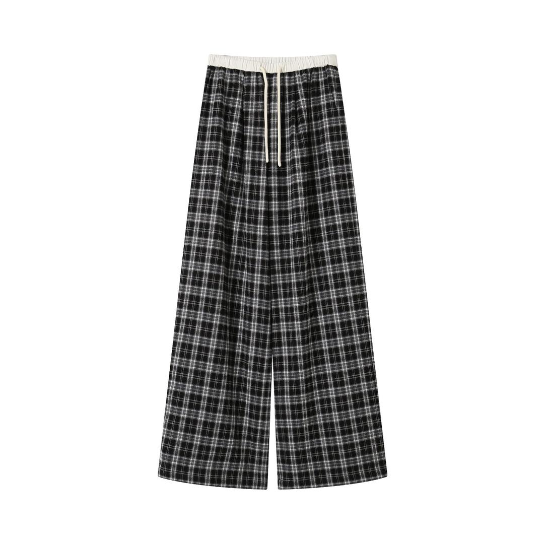 Checkered Long Casual Pants - S