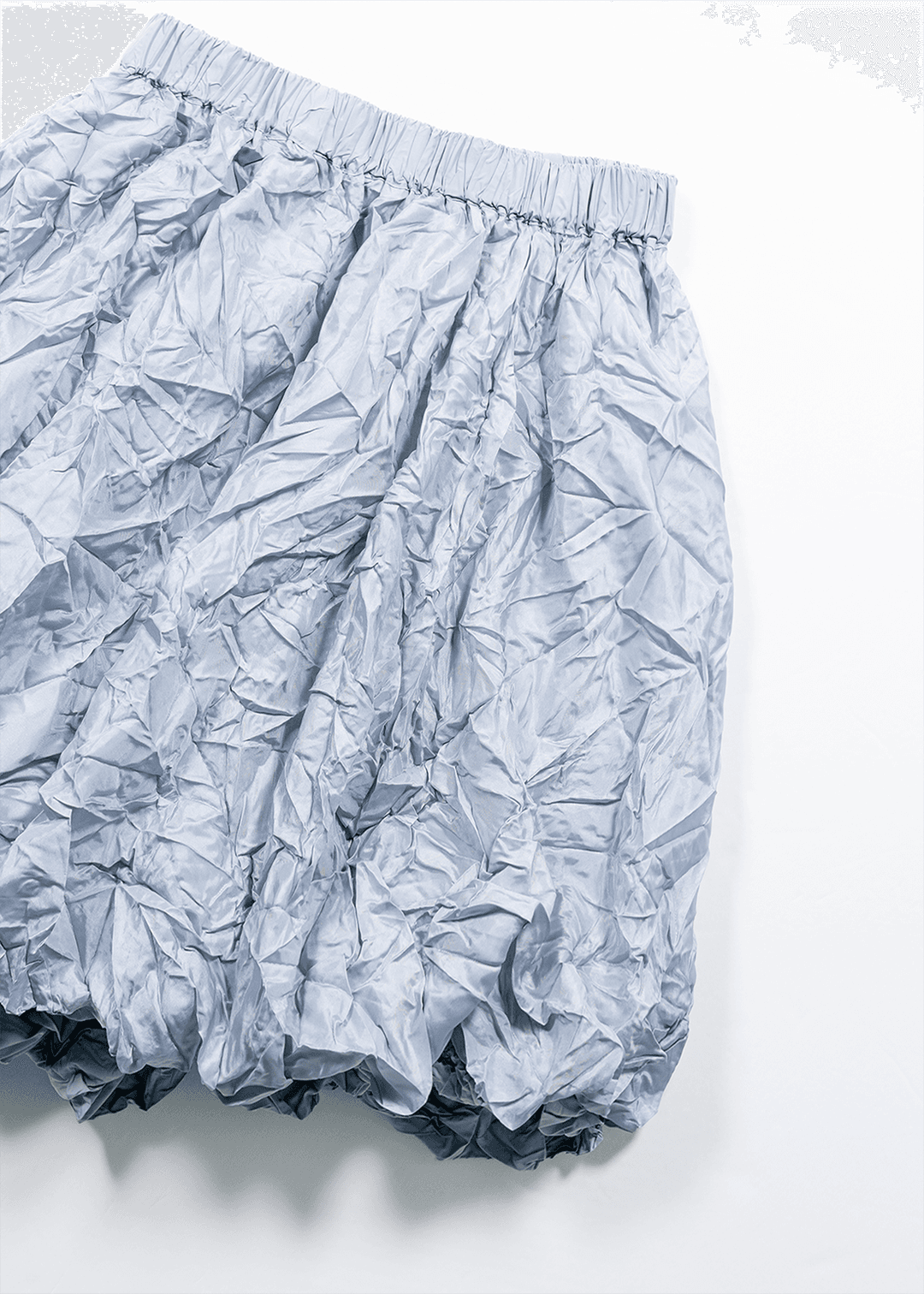 CRINKLE BALLOON MIDI SKIRT - LIGHT BLUE
