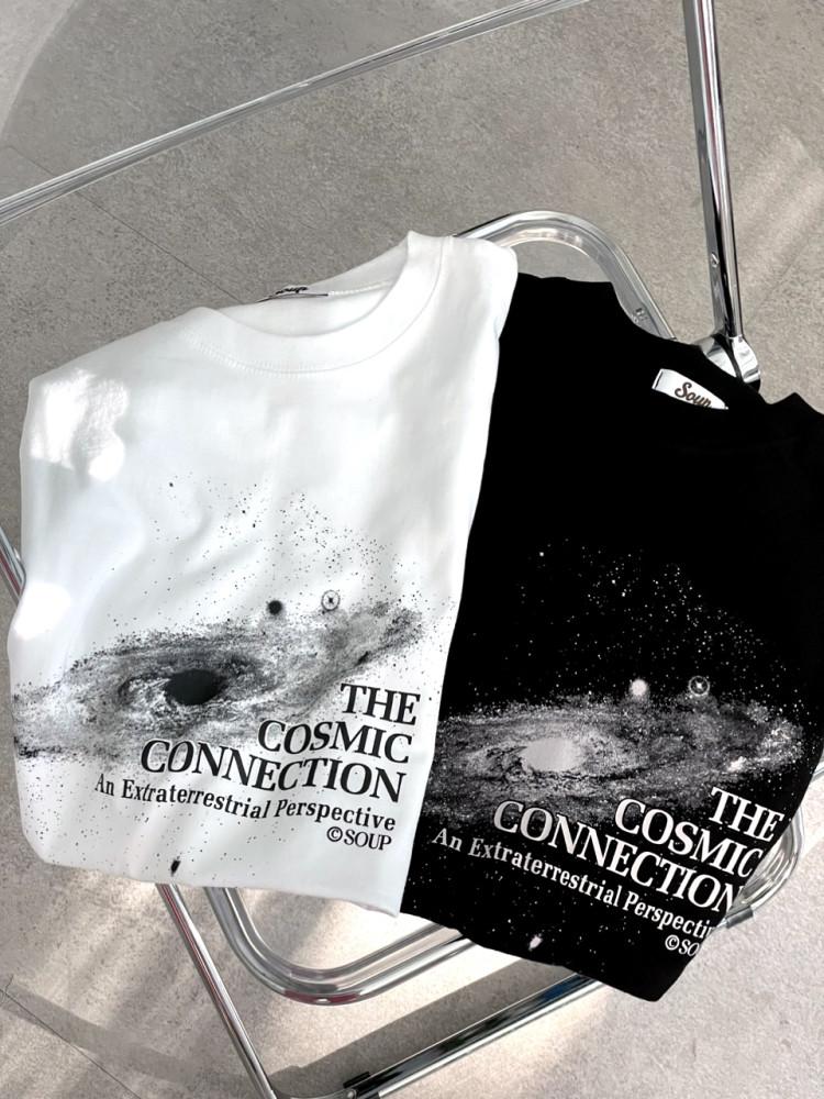 블랙홀 프린팅 오버핏 프리사이즈 남녀공용 20수 코튼 라운드넥 반팔 티셔츠