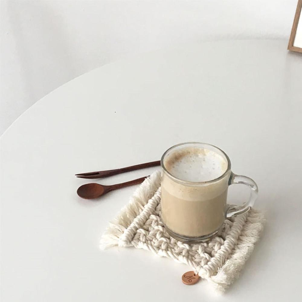 마크라메 티코스터 컵받침 2type