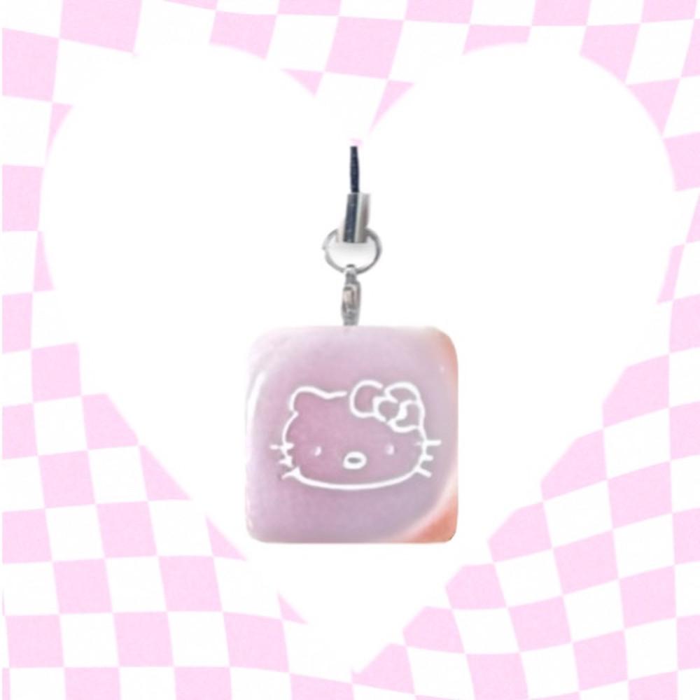 키티 주사위 폰스트랩 헬로키티 키링
