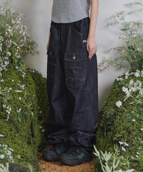 송이송이X탄산 프론트 빅포켓 데님팬츠