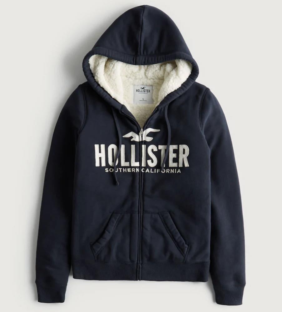 HOLLISTER SHERPA FULL-ZIP JACKET 460497 Navy Blue