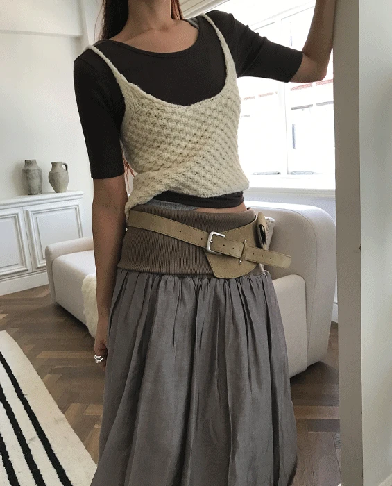 핸드 울 뷔스티에 탑 3col