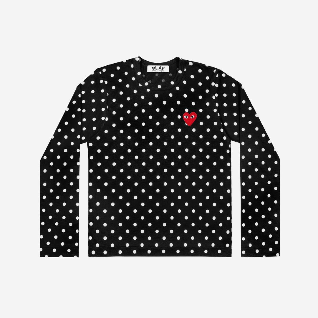 (W) Play Comme des Garcons Polka Dot T-Shirt Black White