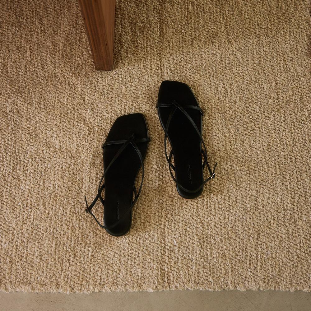 RS24 Tula Slingback Leather Sandals Black