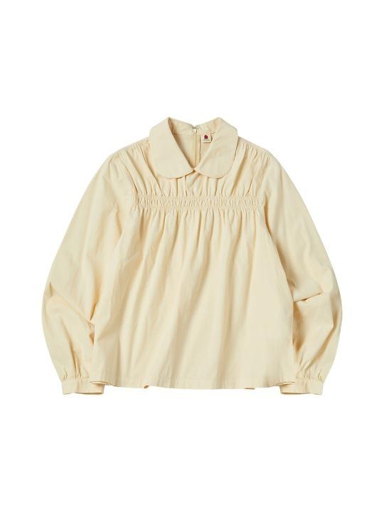 W NOZ SHIRRING BLOUSE [CREAM]