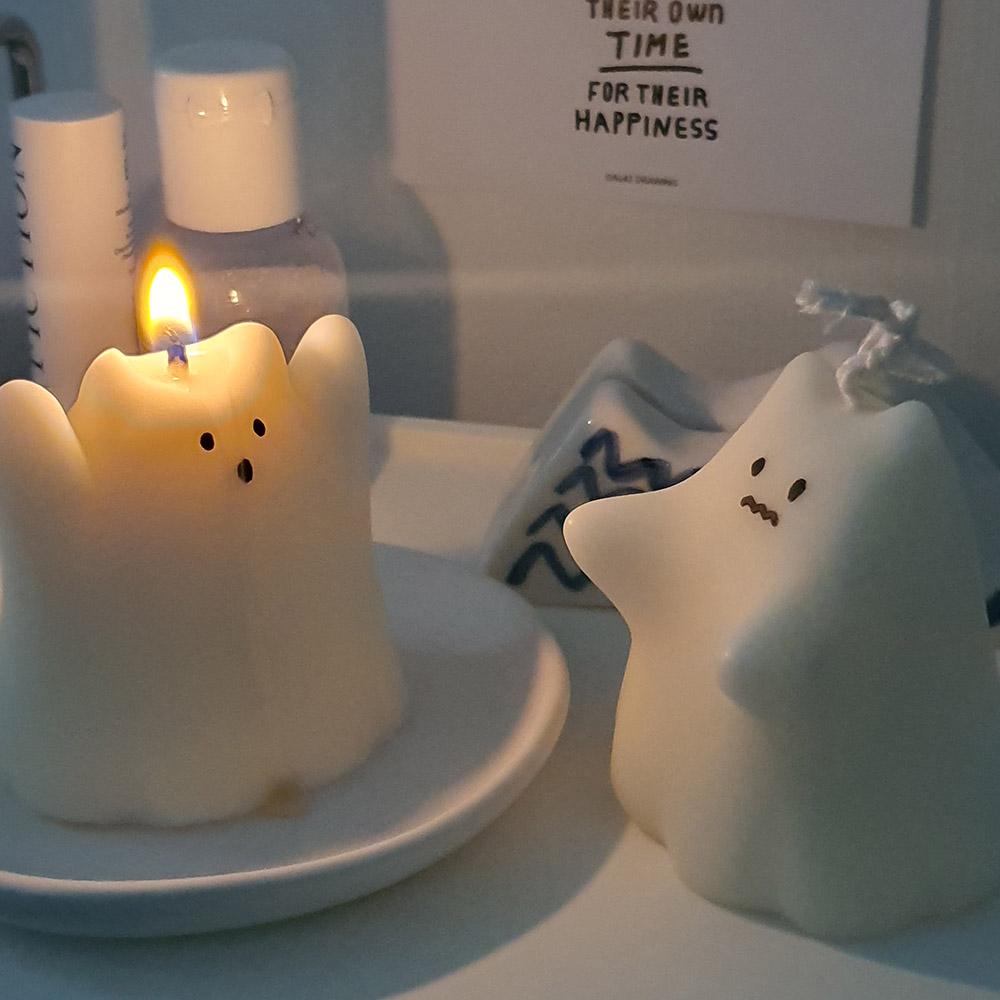 고스트 캣 캔들 고양이 오브제 캔들