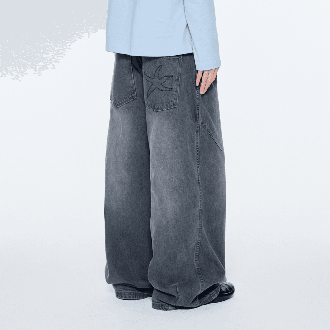 TCM starfish denim pants (grey)