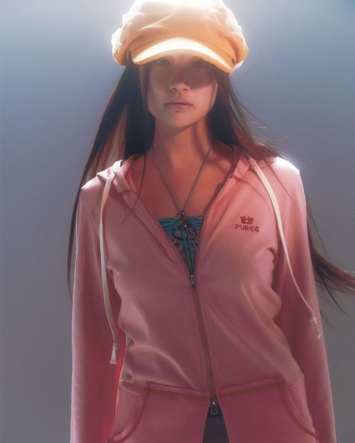 Dotori zip-up hoodie Pink