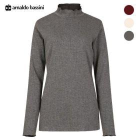 [하프클럽/아날도바시니](아날도바시니) 물결 라인 배색 하이넥 티셔츠(AT11TS02M)