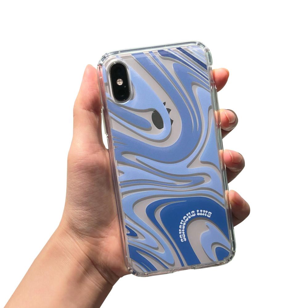 [Jell hard] 투명 마블링 폰케이스 Marbling Phone Case (DOLPHIN)