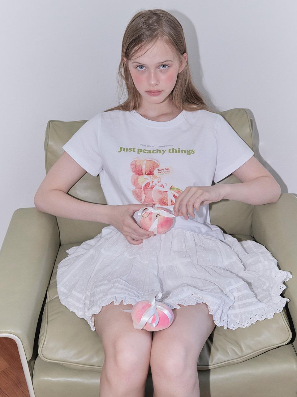 PEACH GRAPHIC T-SHIRT (WHITE)