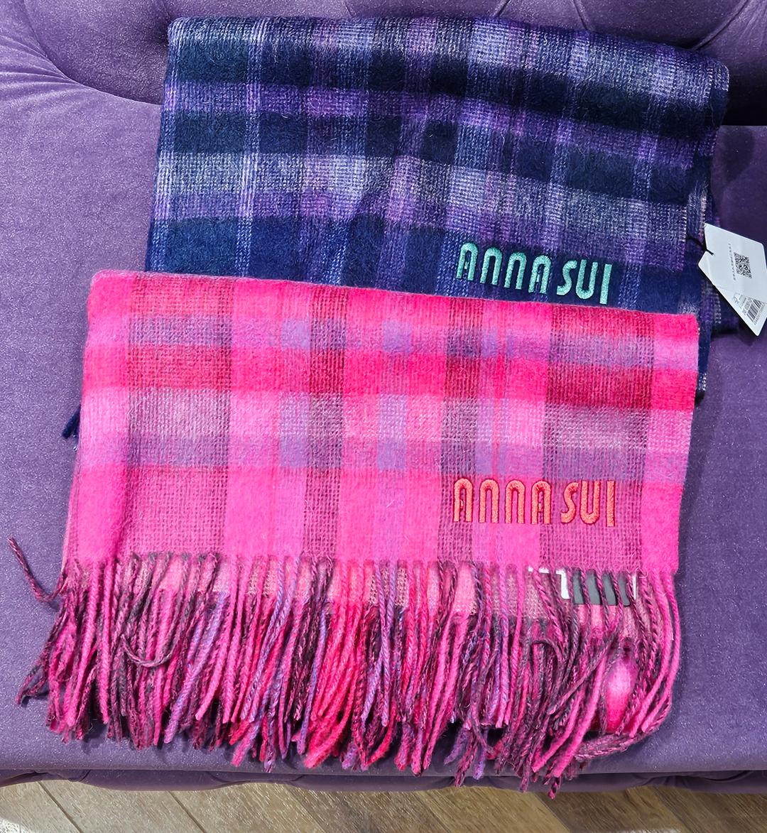 안나수이 2025FW 라지 울 체크 머플러