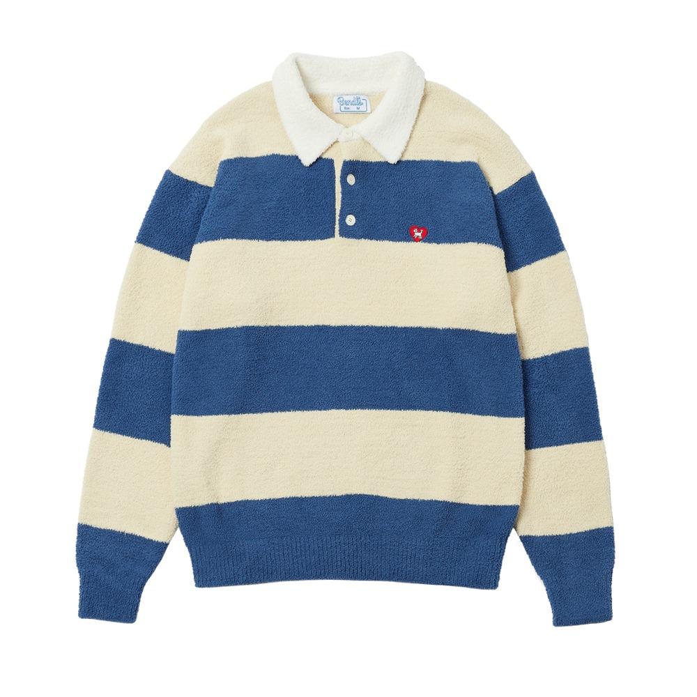 BOUCLE RUGBY SWEATER -BLUE