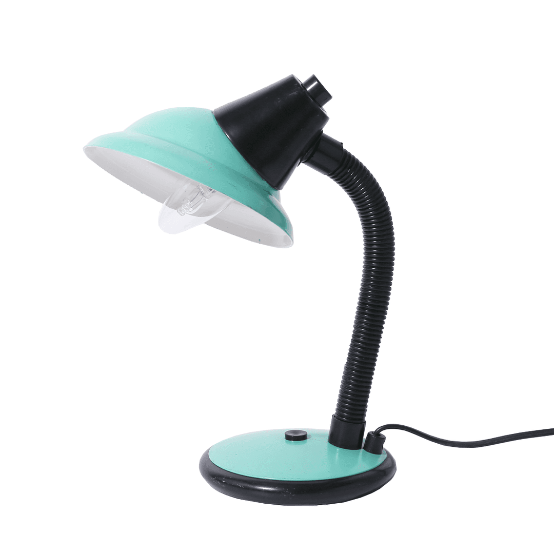 Retro Mint & Black Gooseneck Desk Lamp