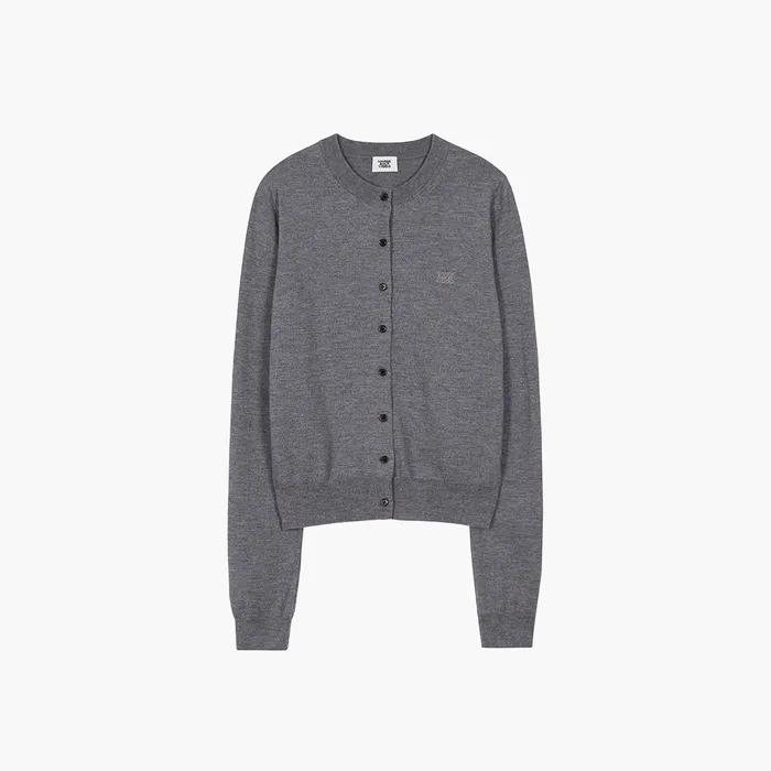 CREW NECK CARDIGAN_grey