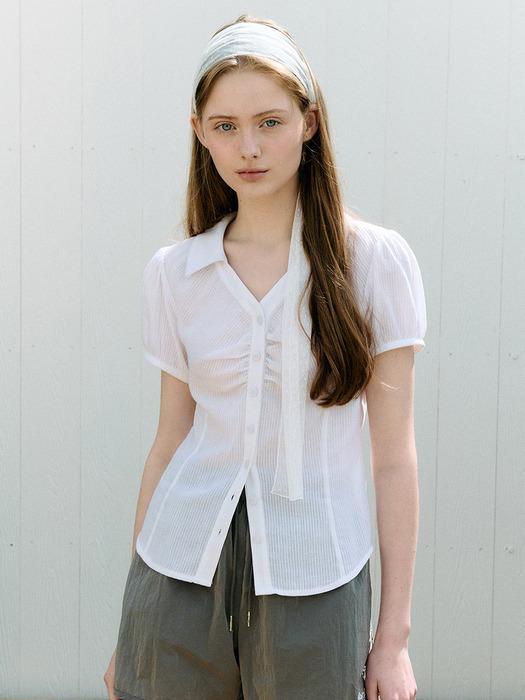 SLIM COLLAR BLOUSE WHITE
