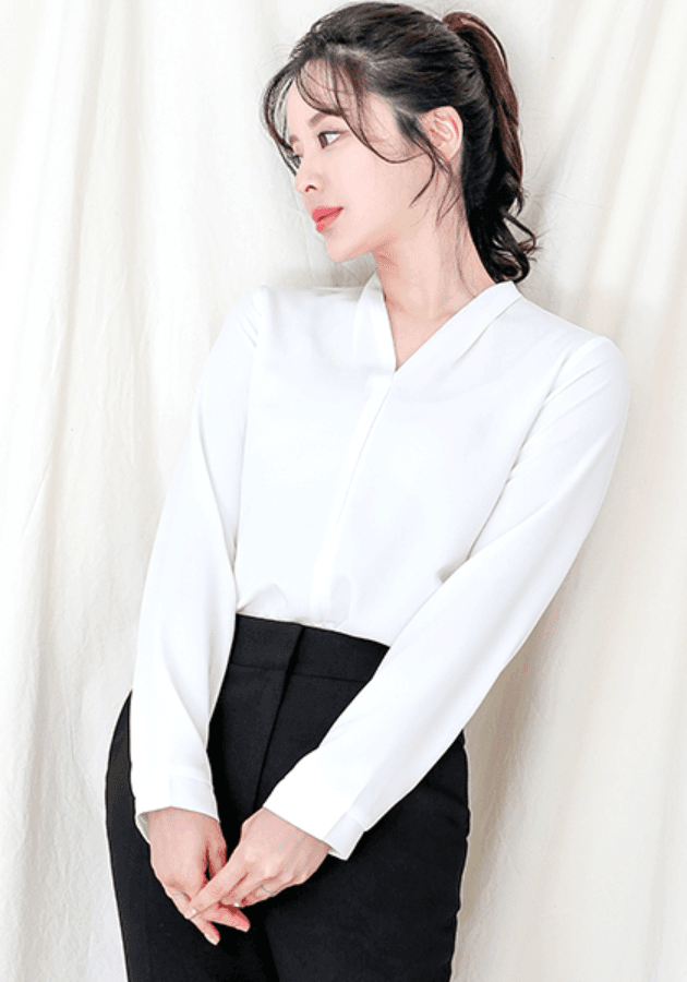 S23760) 제시 V넥 블라우스