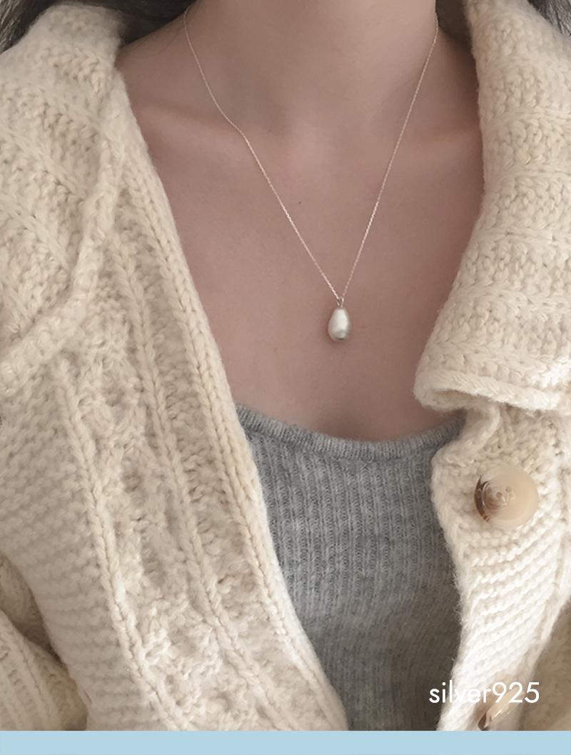 matt pear necklace (silver925)