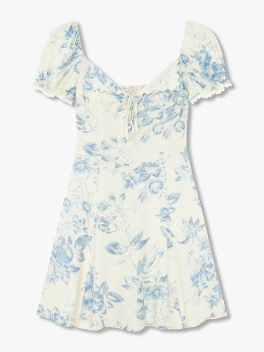 Suzette Dress 플라워 프린트 하트 넥 드레스 (Suzette Dress)_아이보리 RF14107019