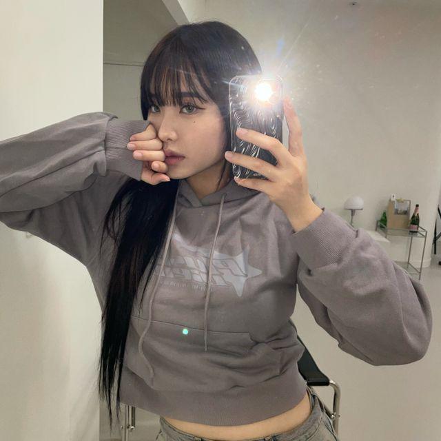 star 크롭 후드티