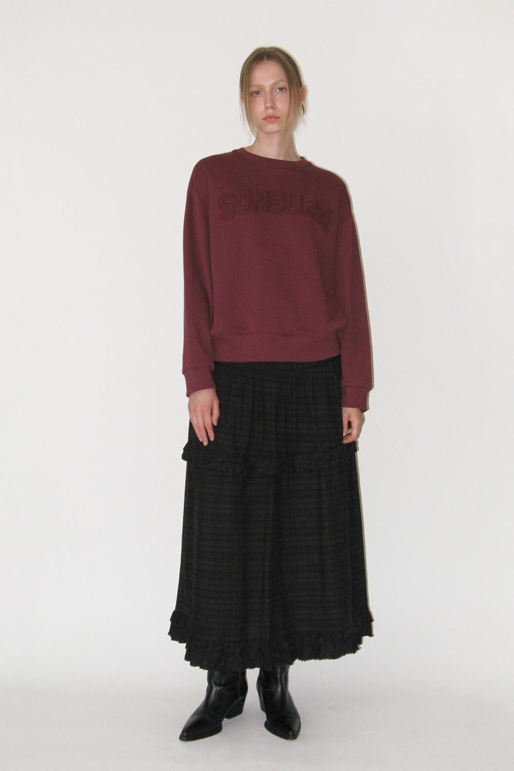 SUNBURN LOGO PATCH SWEATSHIRT, BURGUNDY