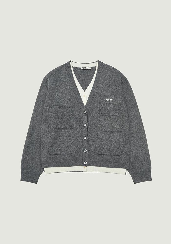 ELI V-NECK DOUBLE CARDIGAN