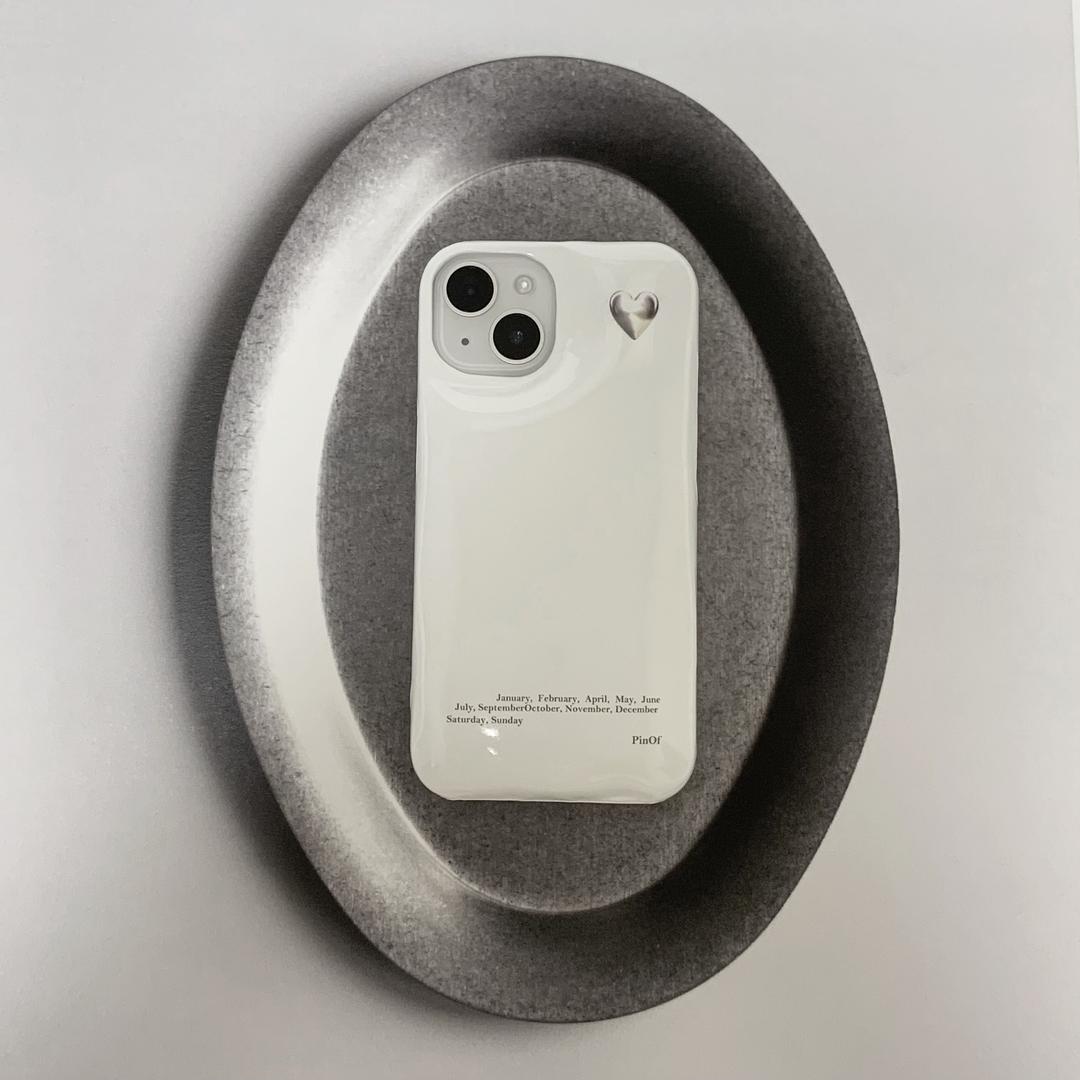 [Soap phone case] PinOf silver heart