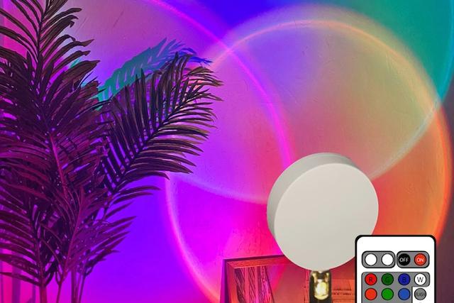 선셋 조명 리모컨 무드등 16색 카페 매장 인테리어 감성 노을 RGB 화이트