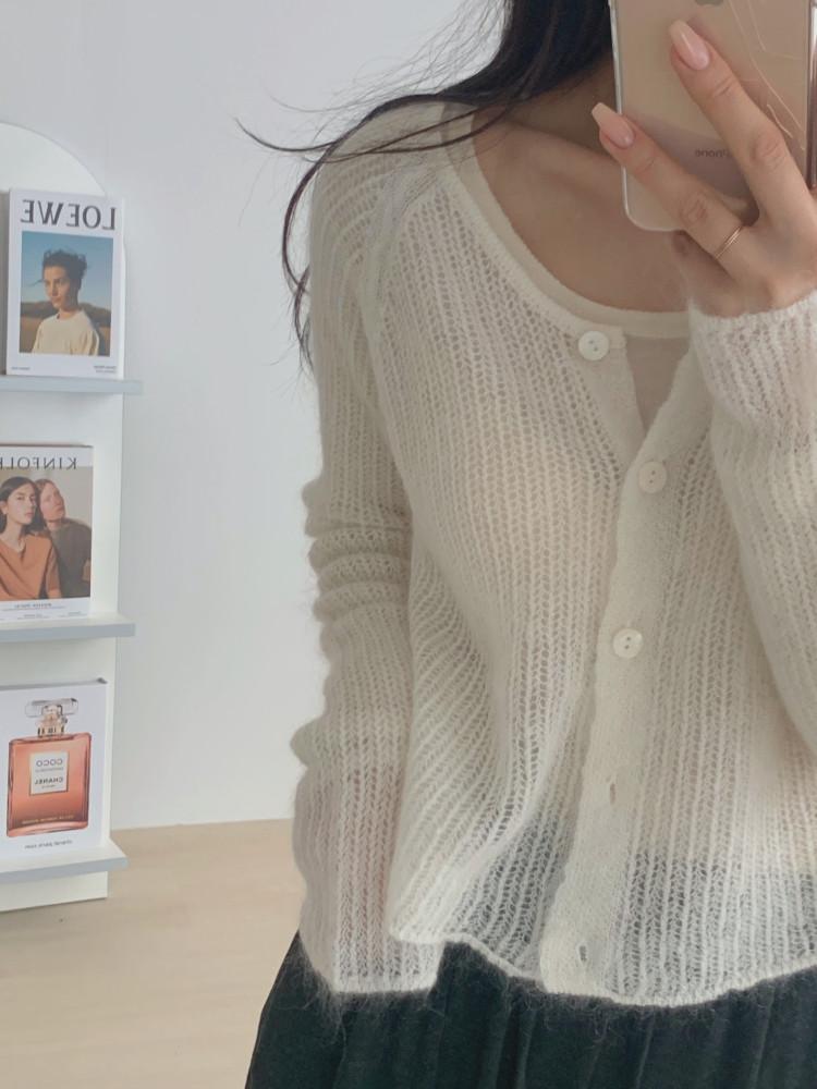 솜사탕 모헤어 가디건 (아이,핑크,소라)