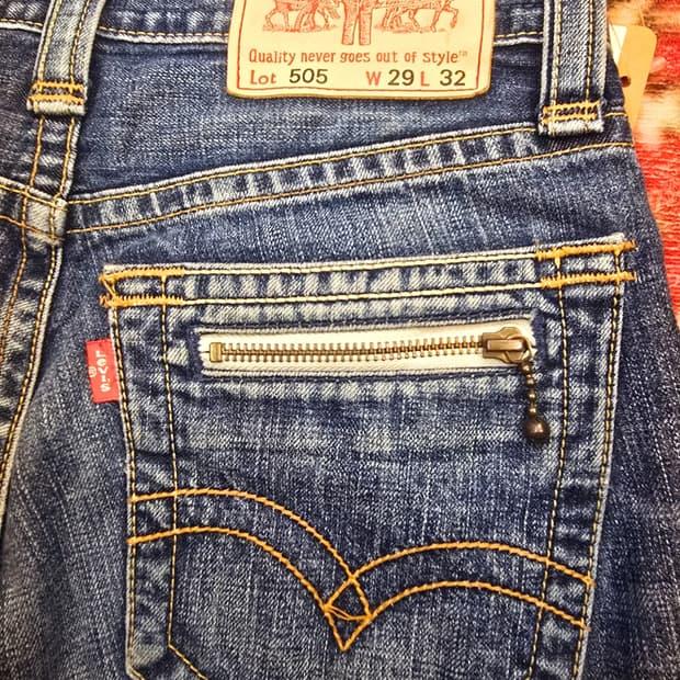 일본 빈티지진 90s리바이스 505 인디고 데님팬츠 | 후루츠패밀리