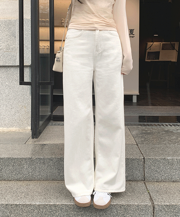 퍼빗 [사장소장] 세이두 워싱 여리와이드 데님 팬츠 - 2color