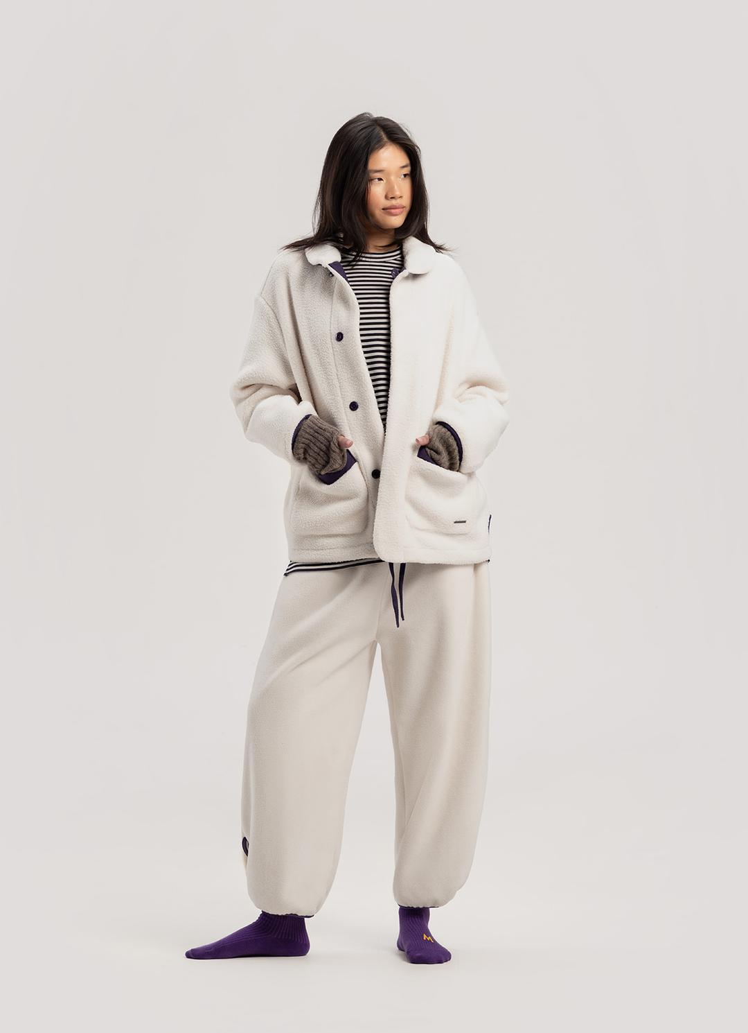 Button fleece pants (Unisex)_Turtledove