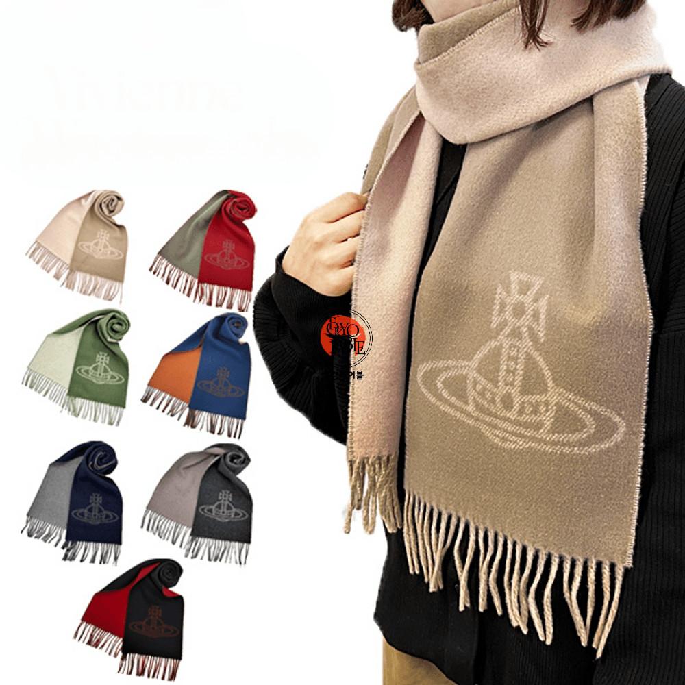 비비안웨스트우드 머플러 울 양면 빅로고 스톨 오리지널박스포함 2023FW