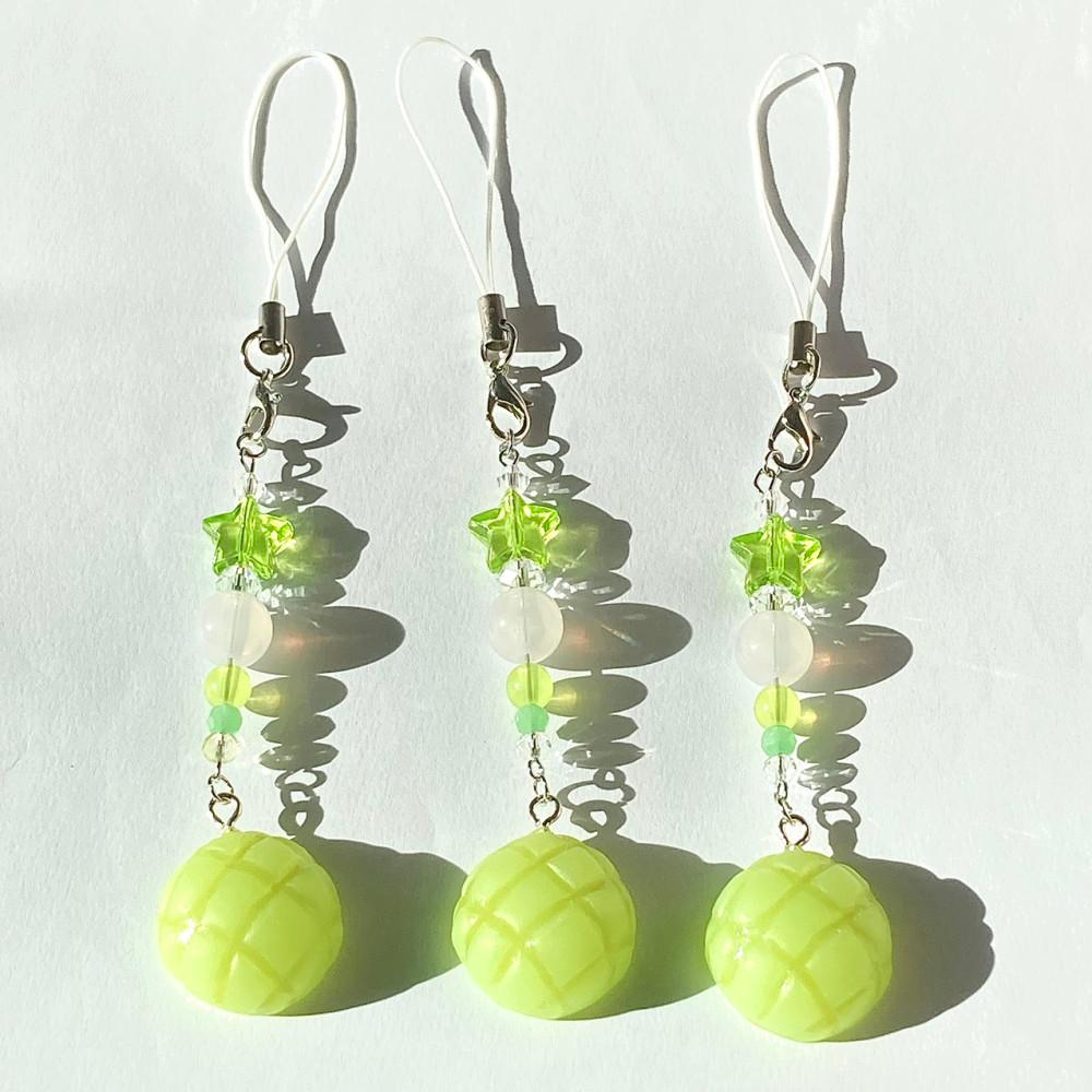 메론빵 비즈 스트랩/키링