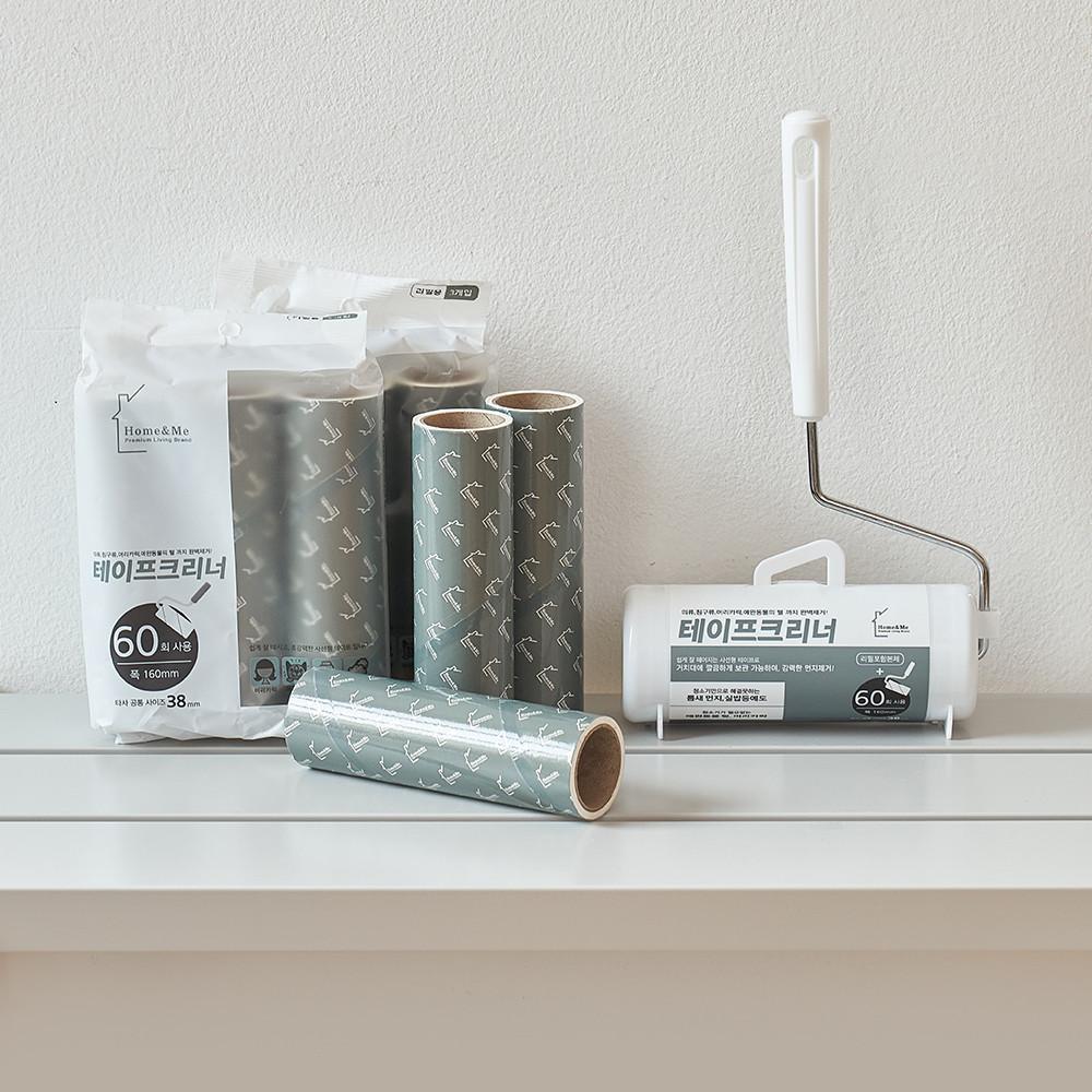 초강력 사선컷팅 돌돌이 테이프클리너 일반형 밀대형 본체+리필10개