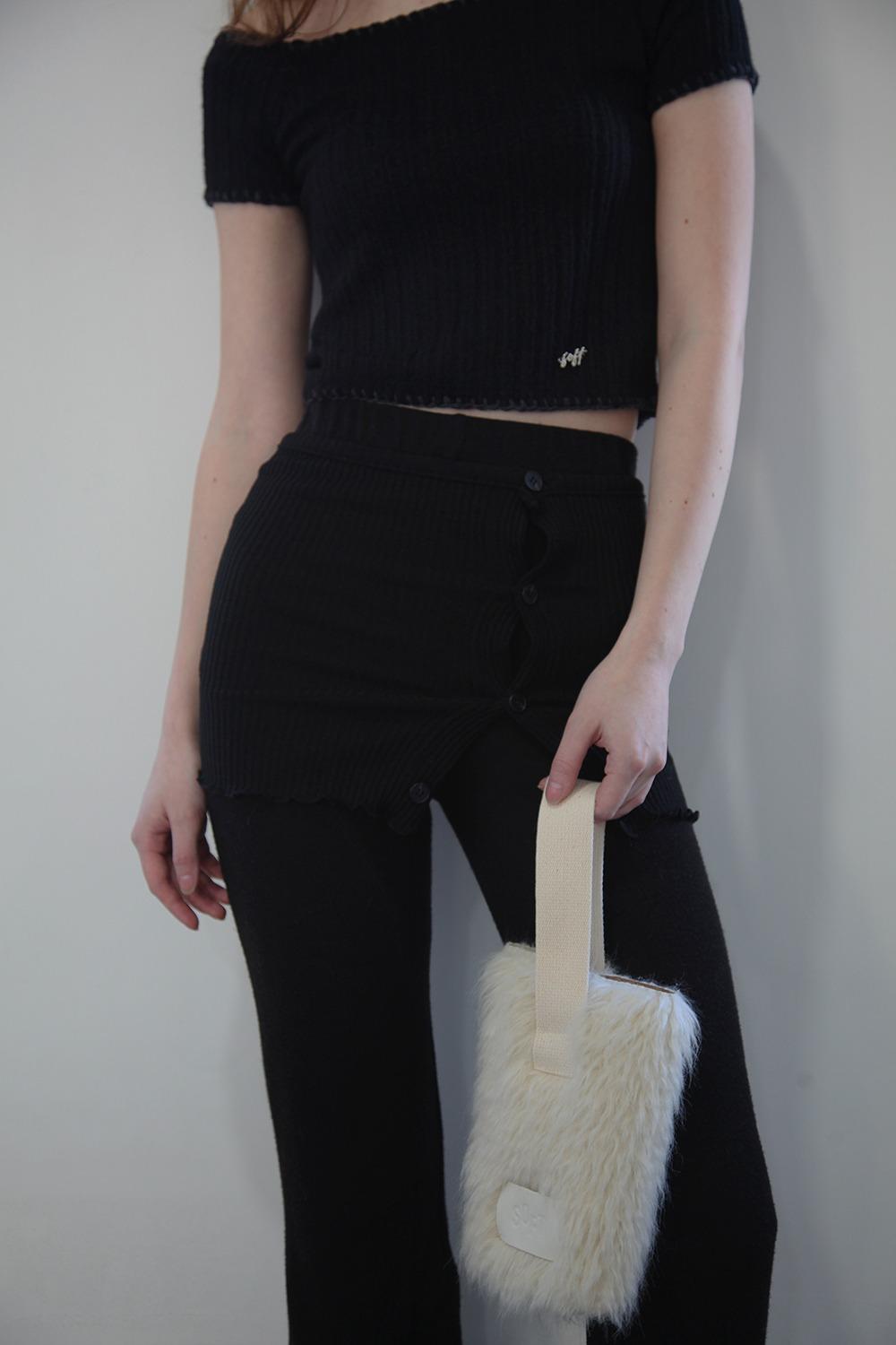 [SET] TONE ON TONE MIX LAYERED SKIRT & LEGGINGS [BLACK]