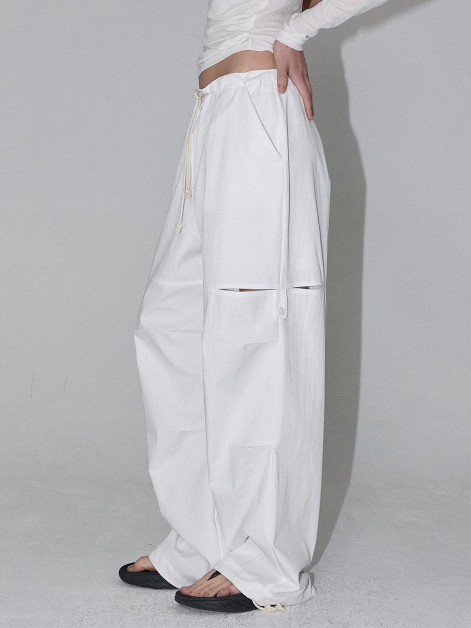 [3rd Reorder] Organic Slit String Pants (white)