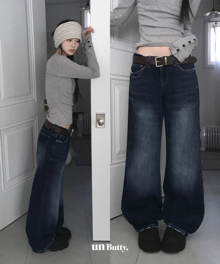 ootj low-rise deep denim pt - 1color