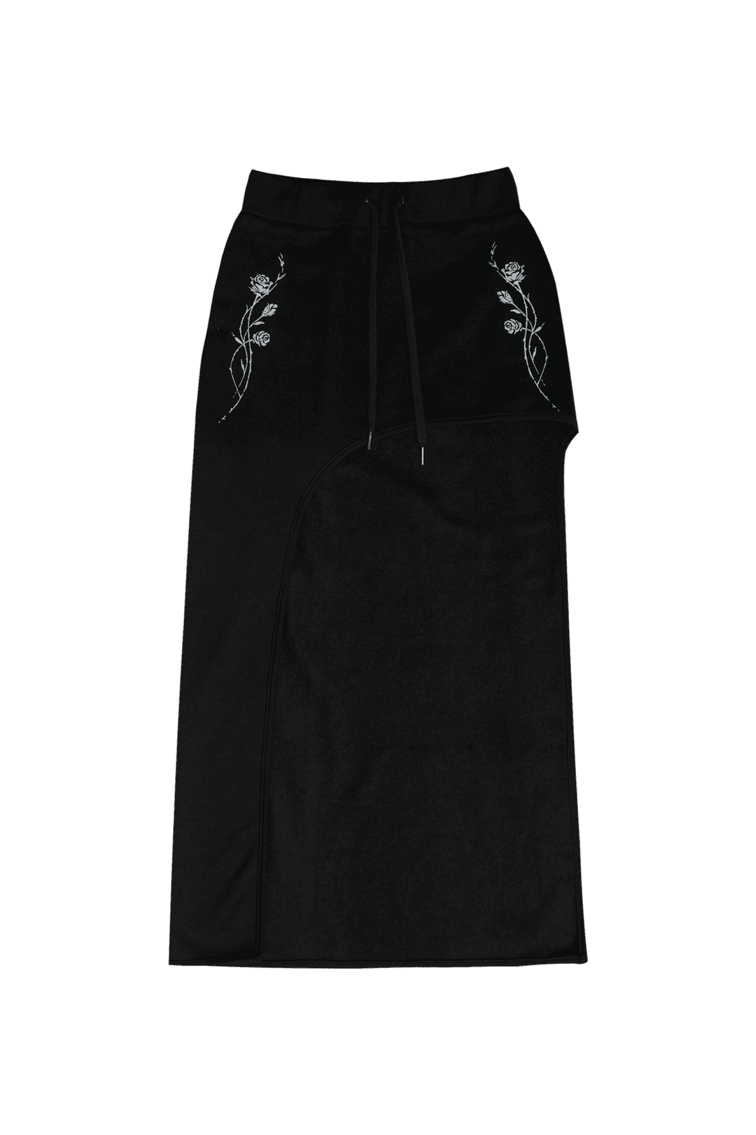 ROSE CUT-OUT SKIRT #BLACK (기모) | 달링유어배드