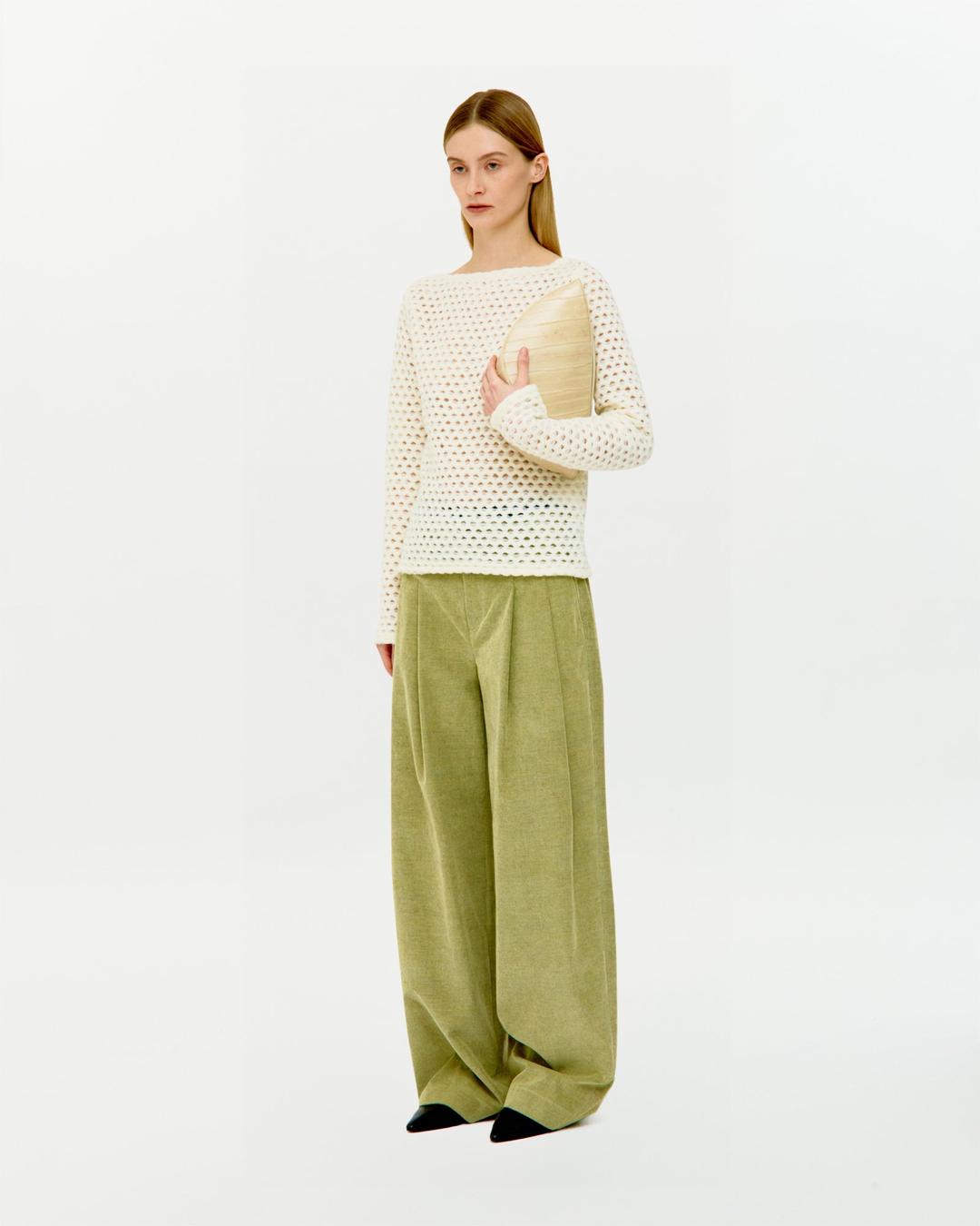 COTTON CORDUROY WIDE-FIT TWO TUCK TROUSERS