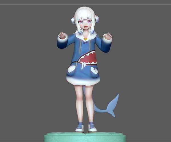 ArtStation - GAWR GURA STATUE CUTE GIRL ANIME CHARACTER 3D print model | Resources