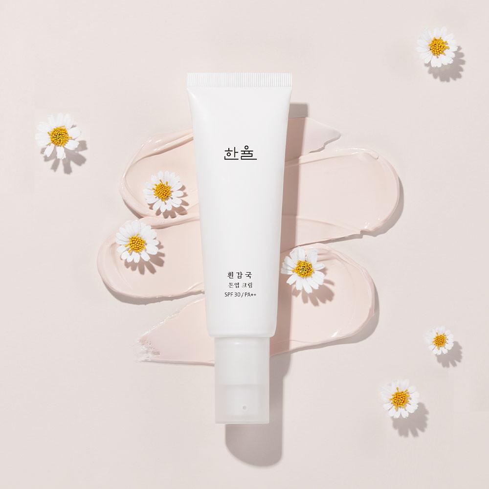 한율 흰감국 톤업 크림 SPF30 PA++ 민낯크림 + 파데프리 + 자외선차단