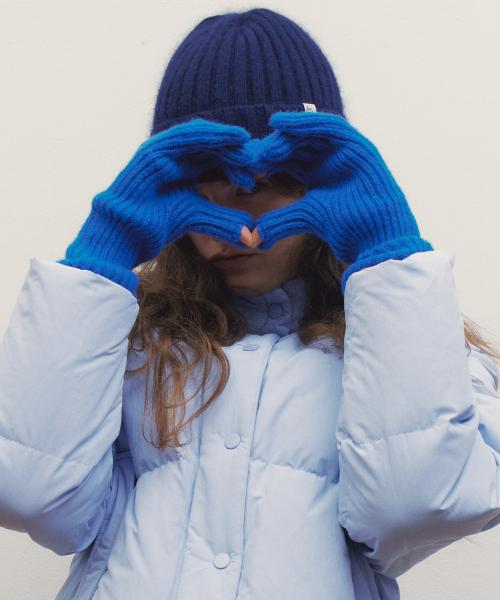 FINGER HOLE GLOVES - BLUE